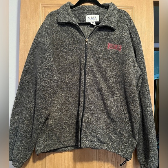Men's Vintage Wisconsin Gray Fleece Zip Up - Picture 1 of 8